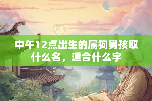 中午12点出生的属狗男孩取什么名，适合什么字