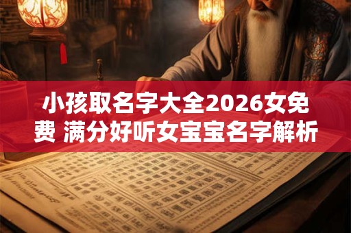 小孩取名字大全2026女免费 满分好听女宝宝名字解析