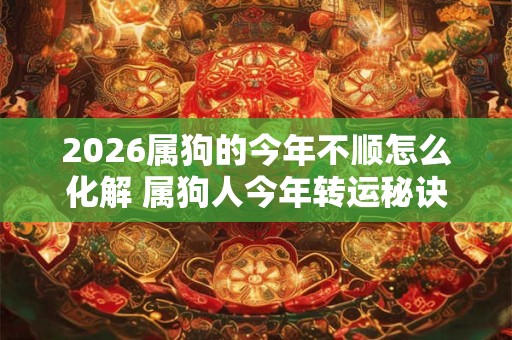 2026属狗的今年不顺怎么化解 属狗人今年转运秘诀