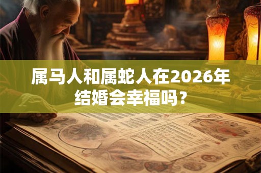 属马人和属蛇人在2026年结婚会幸福吗？