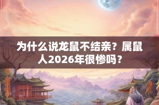 为什么说龙鼠不结亲?属鼠人2026年很惨吗? 为什么说龙鼠不结亲?属鼠人2026年很惨吗?
