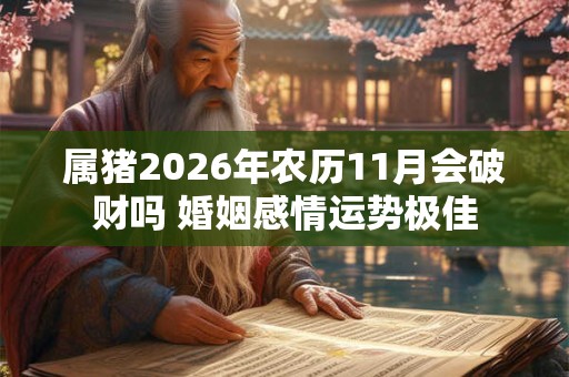 属猪2026年农历11月会破财吗 婚姻感情运势极佳