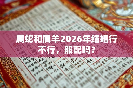 属蛇和属羊2026年结婚行不行，般配吗？