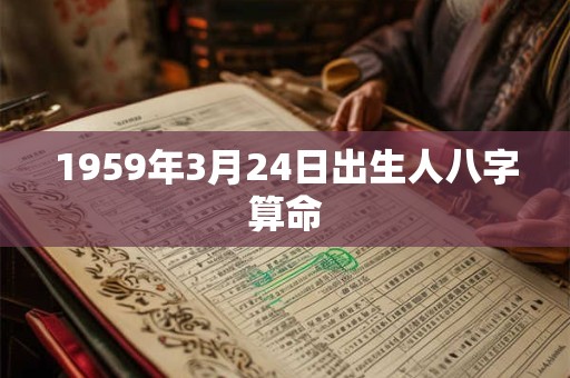 1959年3月24日出生人八字算命