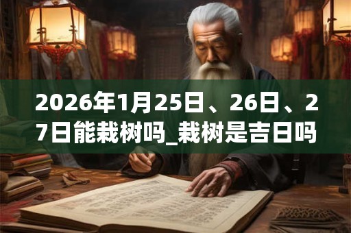 2026年1月25日、26日、27日能栽树吗_栽树是吉日吗