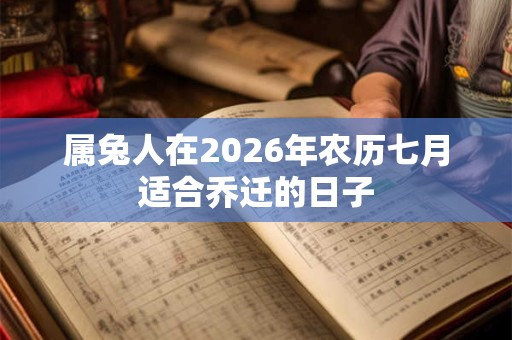 属兔人在2026年农历七月适合乔迁的日子 属兔人在2026年农历七月适合乔迁的日子