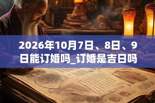 2026年10月7日、8日、9日能订婚吗_订婚是吉日吗