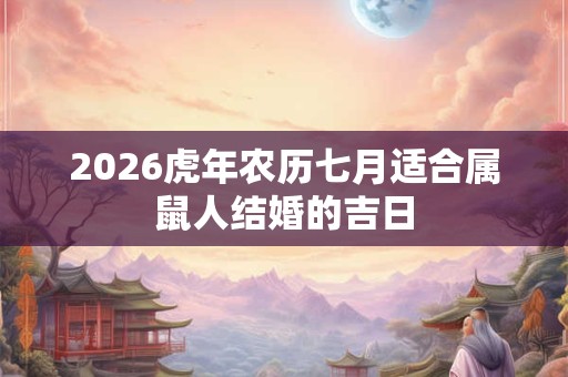 2026虎年农历七月适合属鼠人结婚的吉日