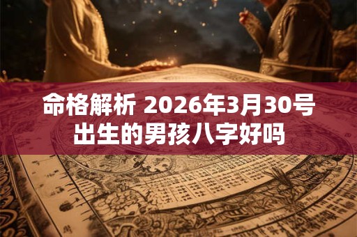 命格解析 2026年3月30号出生的男孩八字好吗
