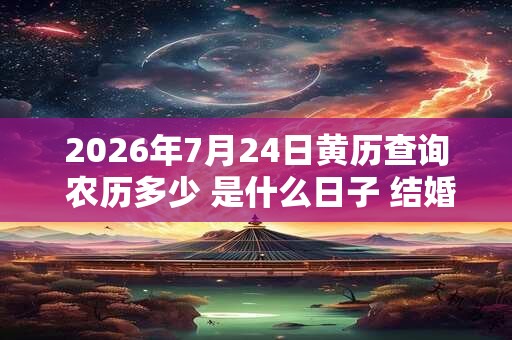 2026年7月24日黄历查询 农历多少 是什么日子 结婚吉时