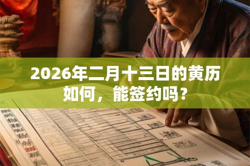 2026年二月十三日的黄历如何，能签约吗？