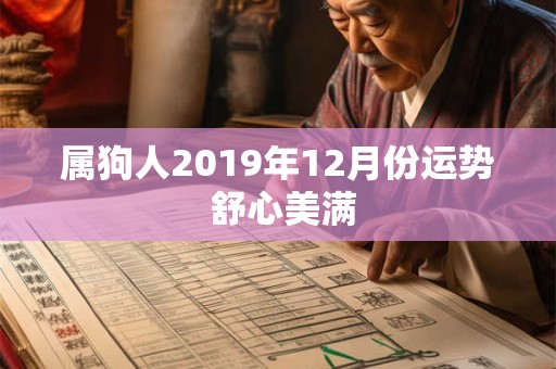 属狗人2019年12月份运势 舒心美满