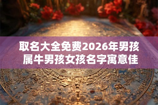 取名大全免费2026年男孩 属牛男孩女孩名字寓意佳
