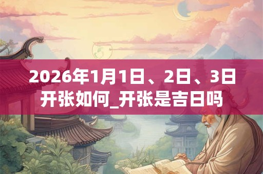 2026年1月1日、2日、3日开张如何_开张是吉日吗