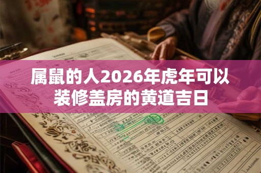 属鼠的人2026年虎年可以装修盖房的黄道吉日