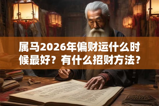属马2026年偏财运什么时候最好？有什么招财方法？