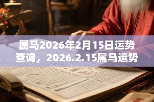 属马2026年2月15日运势查询，2026.2.15属马运势分析