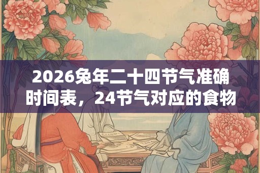 2026兔年二十四节气准确时间表，24节气对应的食物