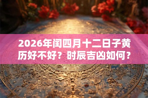 2026年闰四月十二日子黄历好不好?时辰吉凶如何? 2026年闰四月十二日子黄历好不好?时辰吉凶如何?