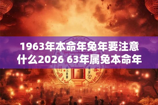 1963年本命年兔年要注意什么2026 63年属兔本命年如何转运