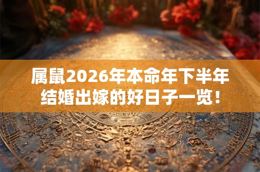 属鼠2026年本命年下半年结婚出嫁的好日子一览！