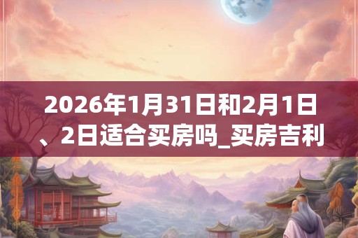 2026年1月31日和2月1日、2日适合买房吗_买房吉利吗 2026年1月31日和2月1日、2日适合买房吗_买房吉利吗