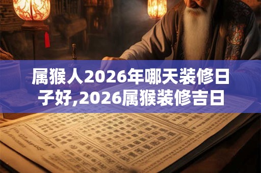 属猴人2026年哪天装修日子好,2026属猴装修吉日