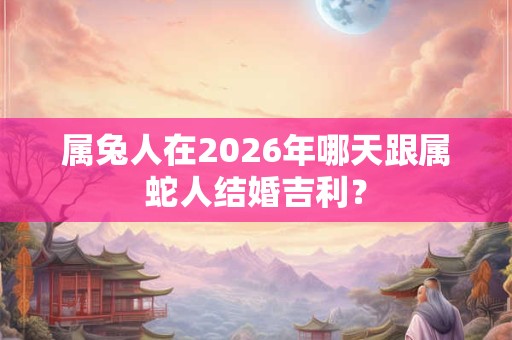 属兔人在2026年哪天跟属蛇人结婚吉利？