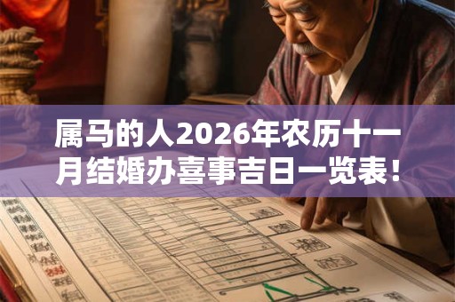 属马的人2026年农历十一月结婚办喜事吉日一览表！