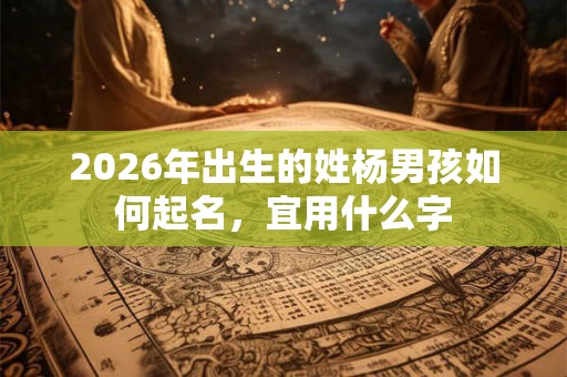 2026年出生的姓杨男孩如何起名,宜用什么字 2026年出生的姓杨男孩如何起名,宜用什么字