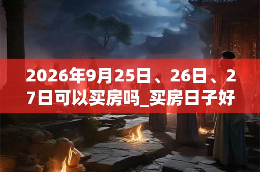 2026年9月25日、26日、27日可以买房吗_买房日子好吗