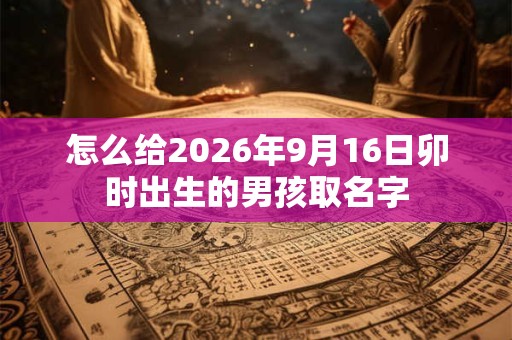 怎么给2026年9月16日卯时出生的男孩取名字