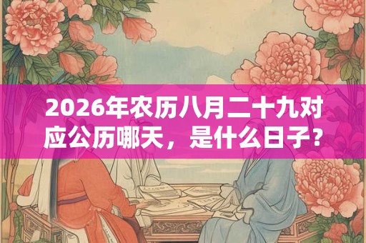 2026年农历八月二十九对应公历哪天,是什么日子? 2026年农历八月二十九对应公历哪天,是什么日子?