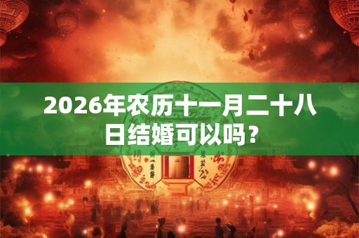 2026年农历十一月二十八日结婚可以吗？