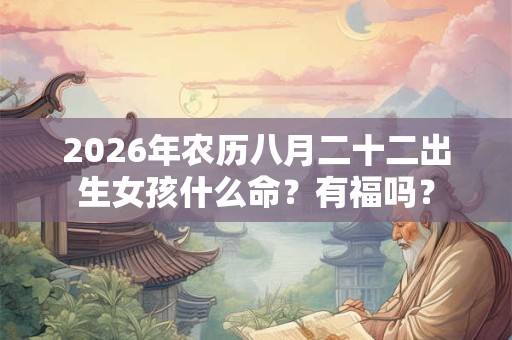 2026年农历八月二十二出生女孩什么命？有福吗？