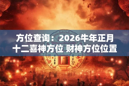 方位查询：2026牛年正月十二喜神方位 财神方位位置