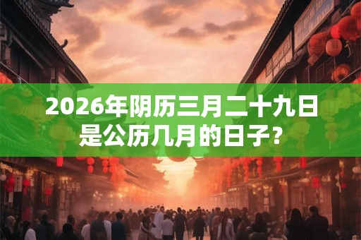 2026年阴历三月二十九日是公历几月的日子？