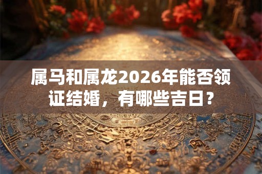 属马和属龙2026年能否领证结婚，有哪些吉日？