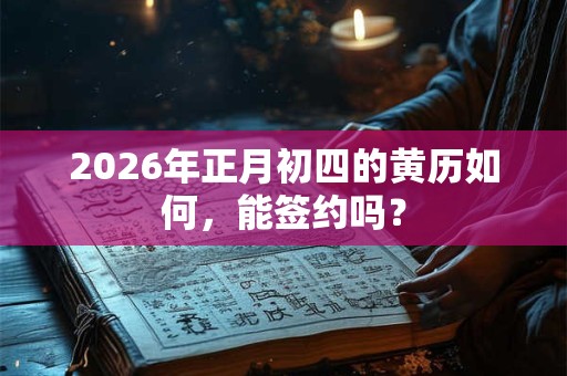2026年正月初四的黄历如何，能签约吗？
