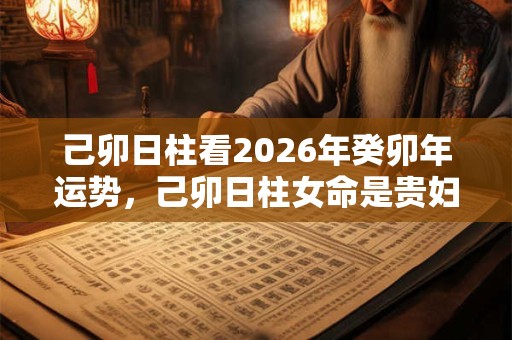 己卯日柱看2026年癸卯年运势，己卯日柱女命是贵妇命么？