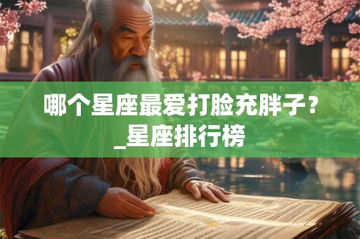 哪个星座最爱打脸充胖子？_星座排行榜