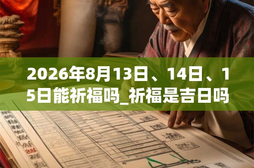 2026年8月13日、14日、15日能祈福吗_祈福是吉日吗