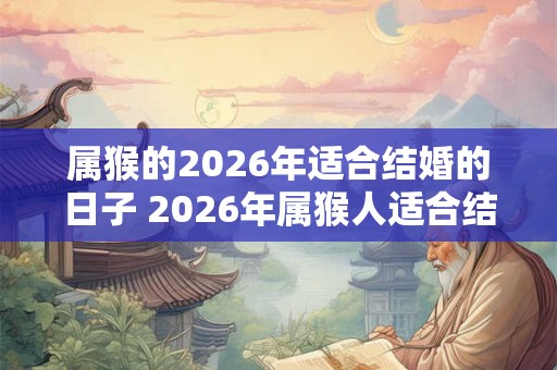 属猴的2026年适合结婚的日子 2026年属猴人适合结婚吗