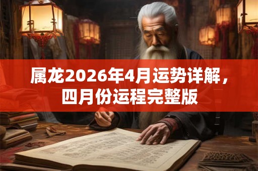 属龙2026年4月运势详解,四月份运程完整版 属龙2026年4月运势详解,四月份运程完整版