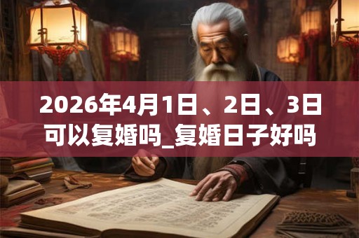 2026年4月1日、2日、3日可以复婚吗_复婚日子好吗 2026年4月1日、2日、3日可以复婚吗_复婚日子好吗