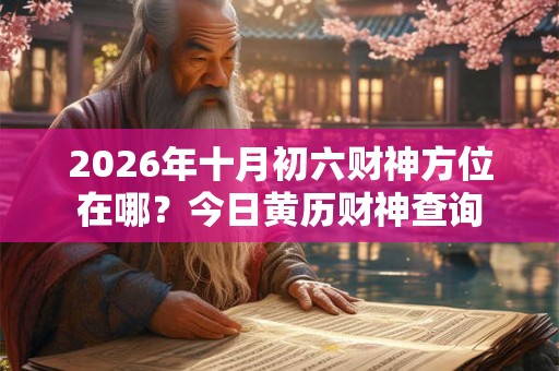 2026年十月初六财神方位在哪？今日黄历财神查询