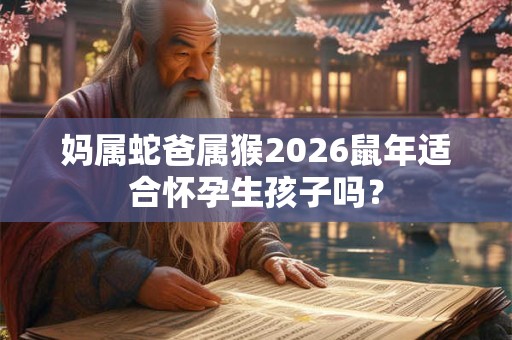 妈属蛇爸属猴2026鼠年适合怀孕生孩子吗？