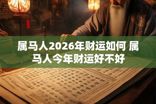 属马人2026年财运如何 属马人今年财运好不好