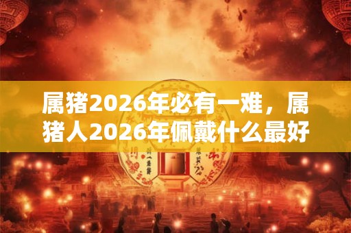 属猪2026年必有一难，属猪人2026年佩戴什么最好？