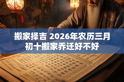 搬家择吉 2026年农历三月初十搬家乔迁好不好